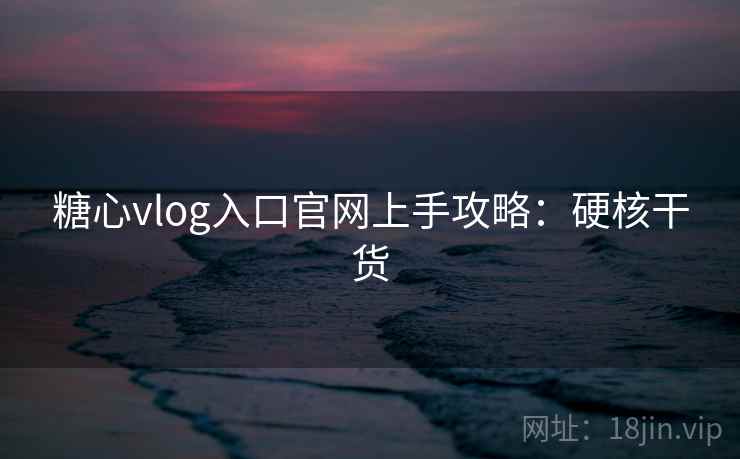 糖心vlog入口官网上手攻略：硬核干货